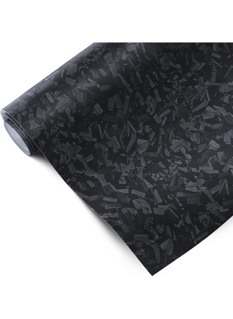 رول لف ليزر الحديد الكربوني الأسود مات، ملصق سيارة بديل مقاوم للشقوق وغير مُحمل بالفقاعات، لف ليزر سيارة ذات لاصق ذاتي عالي الجودة لديكور الداخل والخارج للسيارات بنمط DIY مقاس 1قدم × 10قدم - Image 2